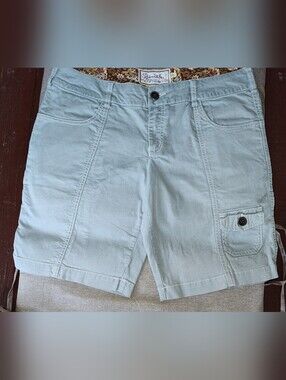 Sage Green Shorts with Floral Trim